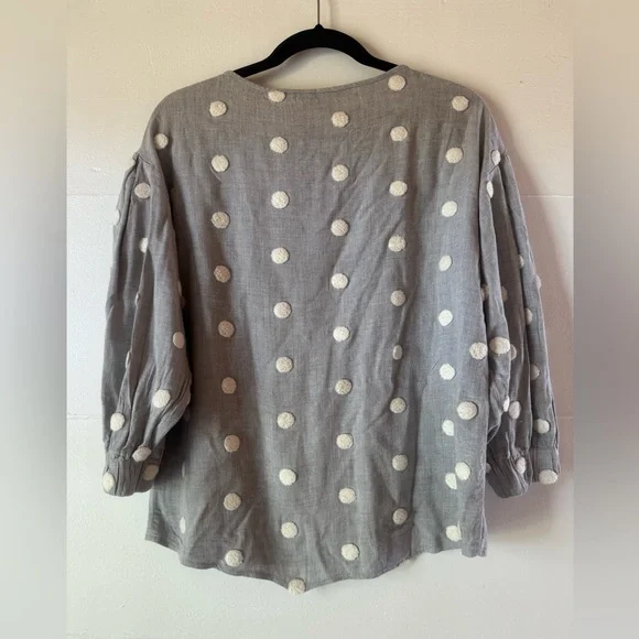 Zara Women’s XS polkadot Blouse Sensory Teacher Unique Holiday - Picture 5 of 7